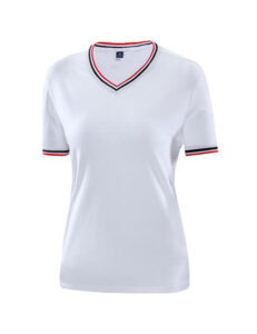 knit-V-collar-spandex-women-t-shirts